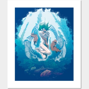 Underwater undine spirit Posters and Art